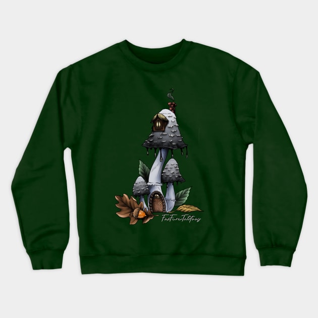 Inkcap Mushroom House Crewneck Sweatshirt by FoxFireTattoos